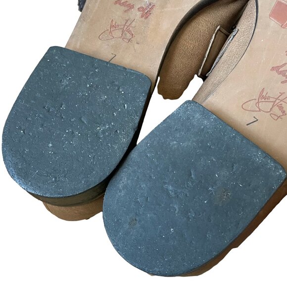 JOHN FLUEVOG Vintage Picnic Chianti Studded Monk Strap Tan Leather Size 7 - Picture 9 of 11